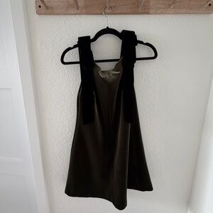 NWOT Zara Tie-Shoulder A-Line Dress in Olive Green